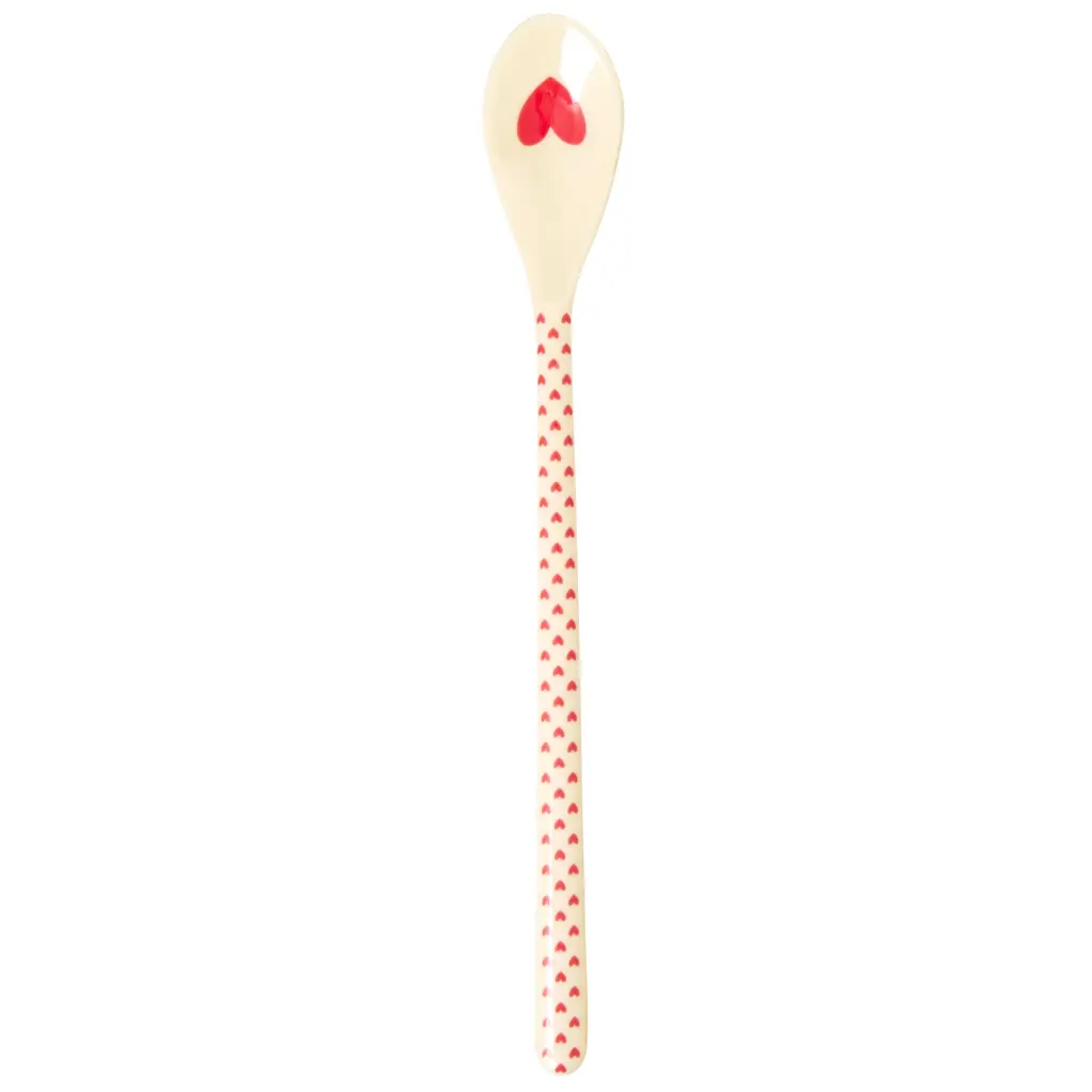 RICE - Cuillère à latte - Imprimé coeur - Rouge