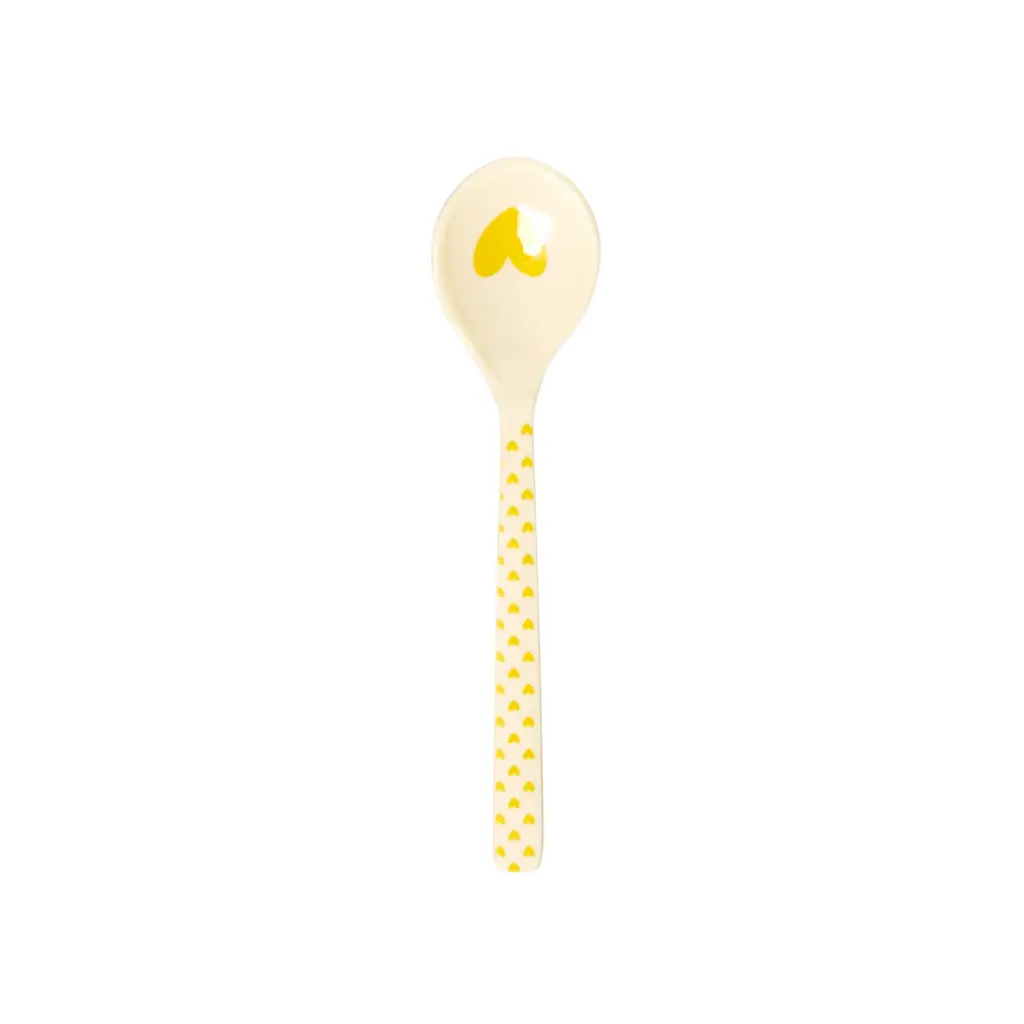 RICE - Cuillère à café - Imprimé coeur - Jaune