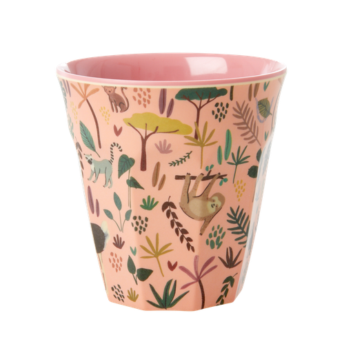 RICE - Gobelet 250 ML - MEDIUM- Corail imprimé Jungle